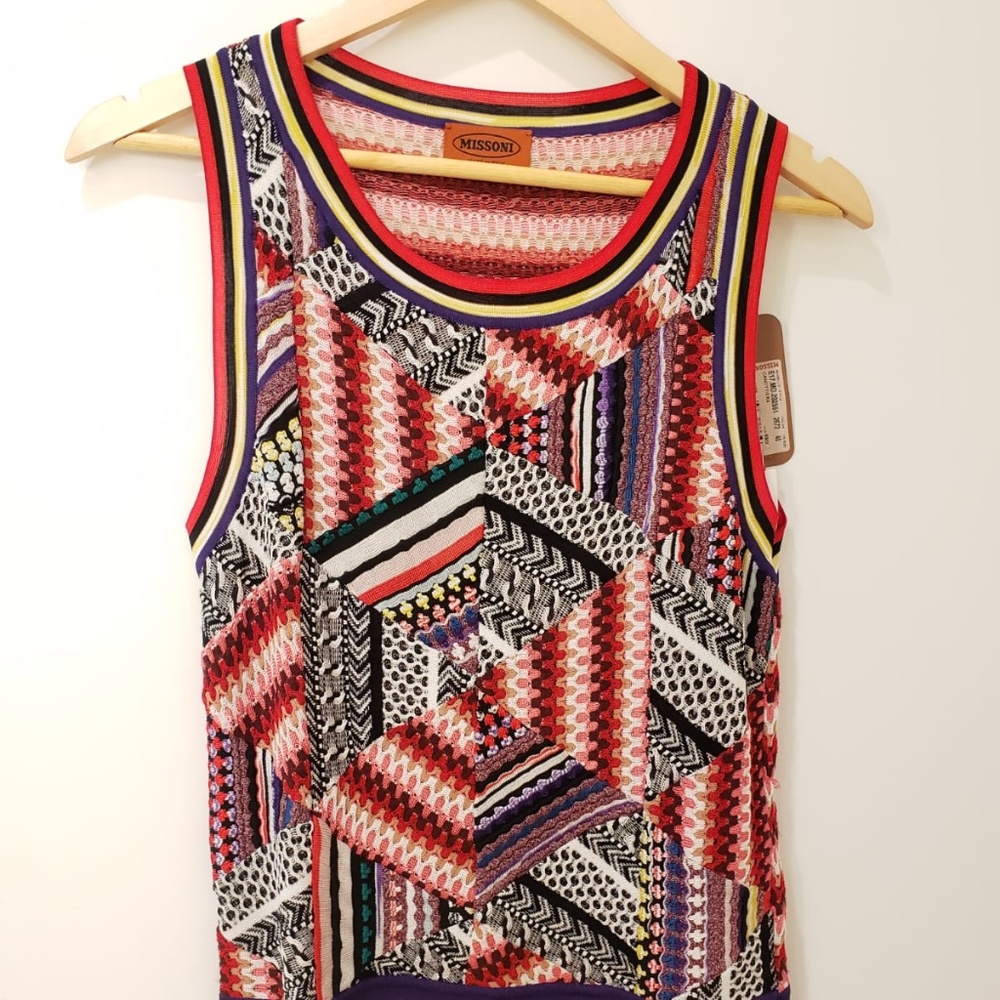 MISSONI Paneled crochet-knit tank